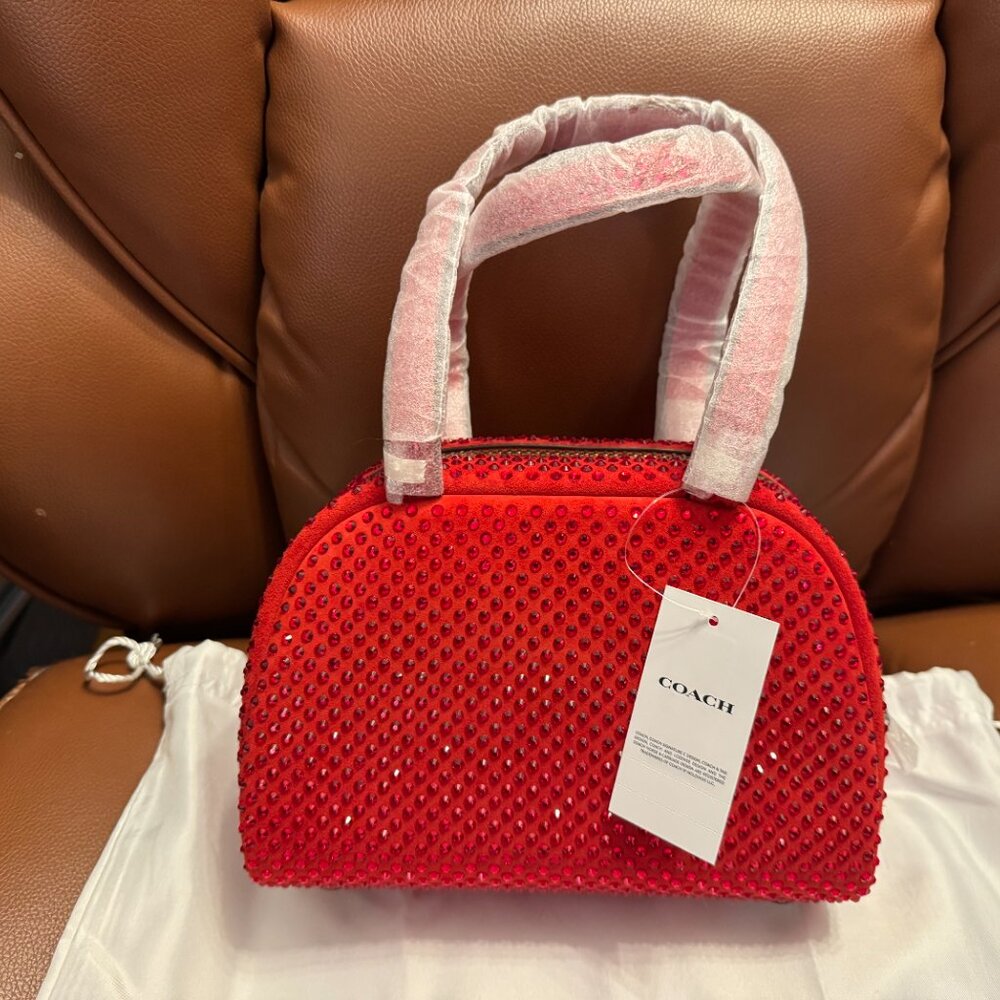 Coach Twin Turnlock Bag 20 Red Crystal Limited Edition CDT22 NWT - Picture 3 of 9